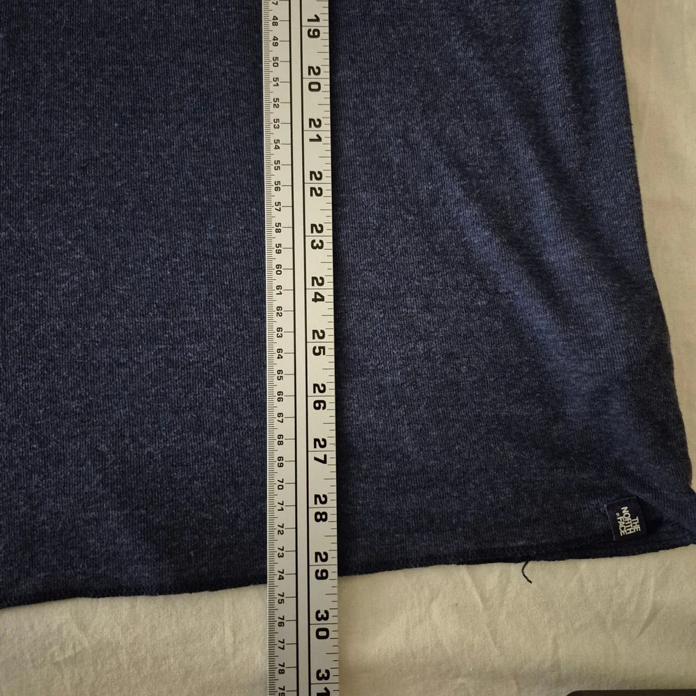The North Face Mens Navy Blue Heathered Long Sleeve Henley Shirt XL CX47